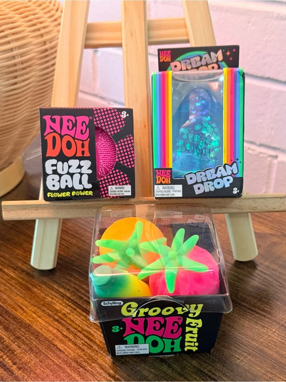 NeeDoh Groovy Fruit Dream Drop Fuzz Ball 3pc